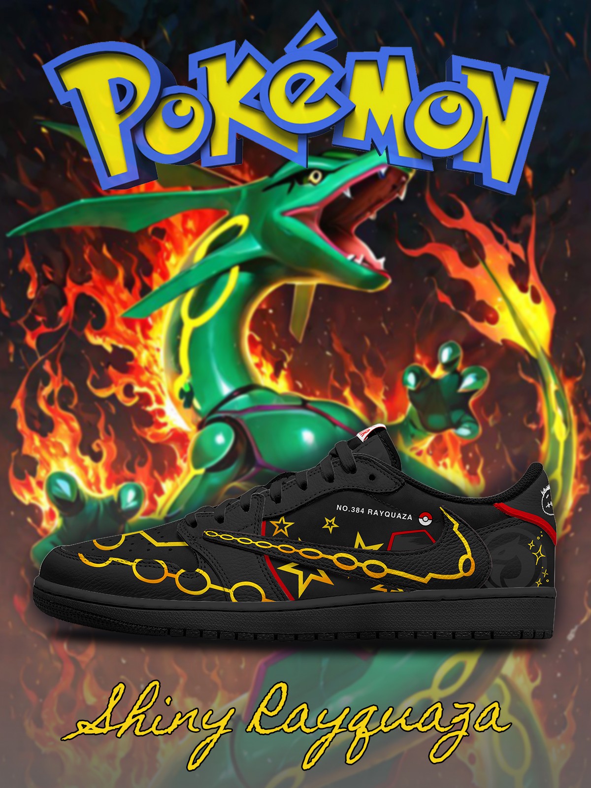 Shiny Rayquaza V.1 Custom TS Low Sneakers