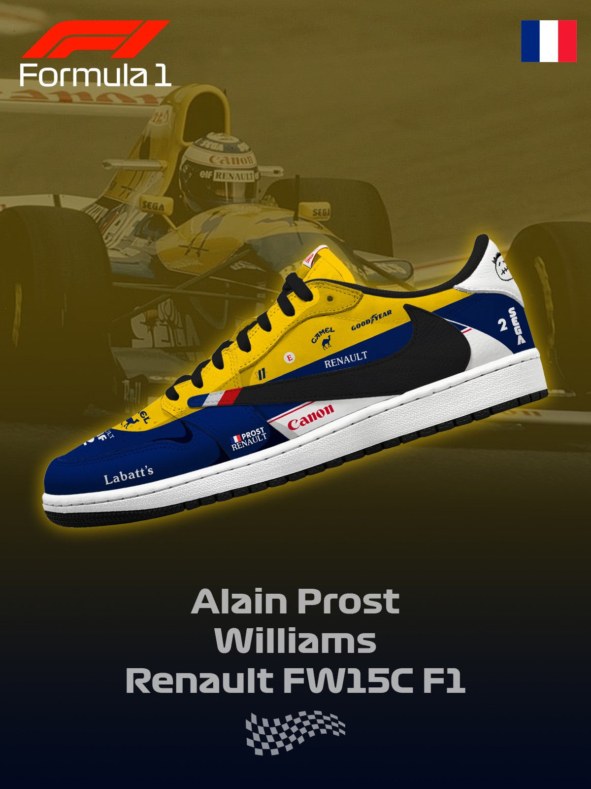 W Renault FW15C F.1 V.1 Custom TS Low Sneakers