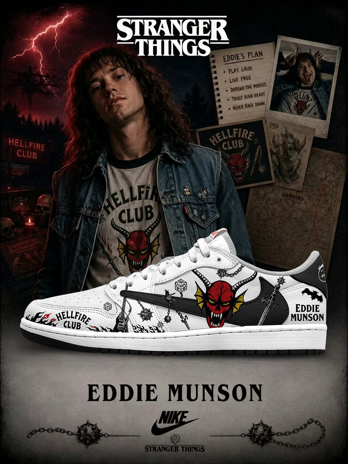 Eddie Munson V.1 Custom TS Low Sneakers