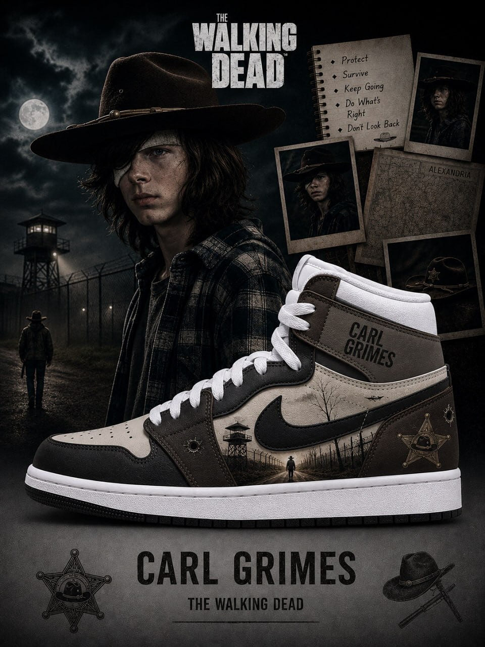 Carl Grimes V.1 Custom High-Top Sneakers