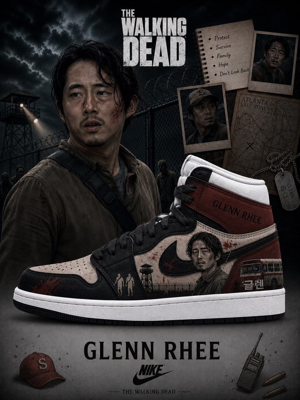 Glenn Rhee V.1 Custom High-Top Sneakers