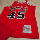Chicago Bulls Michael Jordan 1994-95 Road 45 Authentic Jersey By Mitchell & Ness - Red - Mens