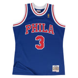 Philadelphia 76ers Allen Iverson 1997 Hardwood Classics Alternate Swingman Jersey by Mitchell & Ness - Blue - Mens