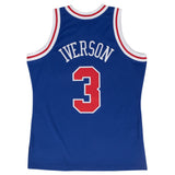 Philadelphia 76ers Allen Iverson 1997 Hardwood Classics Alternate Swingman Jersey by Mitchell & Ness - Blue - Mens