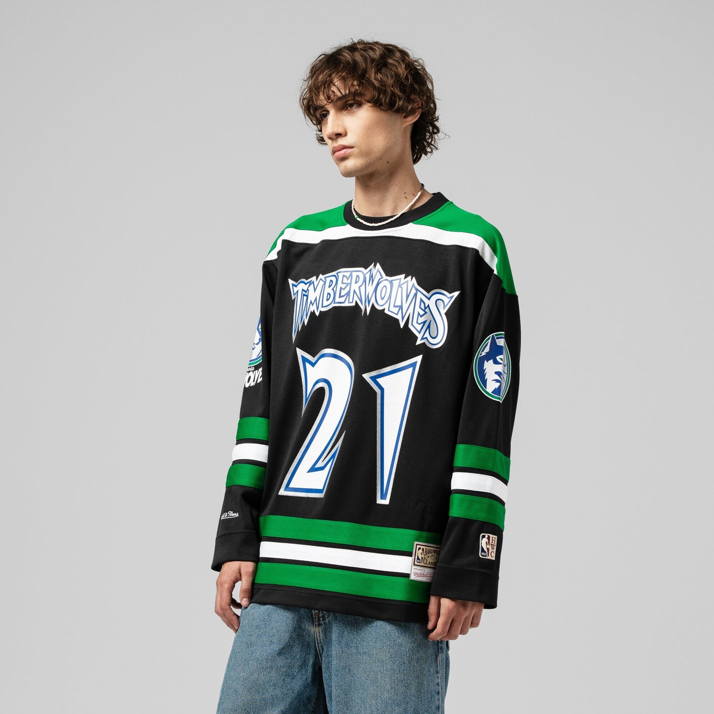 Minnesota Timberwolves Mitchell & Ness Maxxed Out Fashion Hockey Jersey - Mens