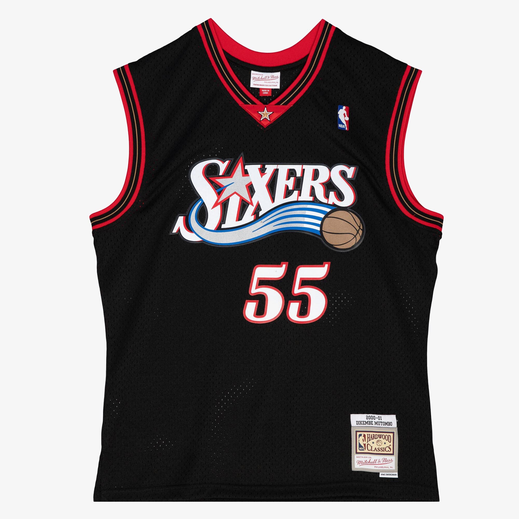 Philadelphia 76ers Mitchell & Ness Swingman Jersey Dikembe Mutombo 2000-01