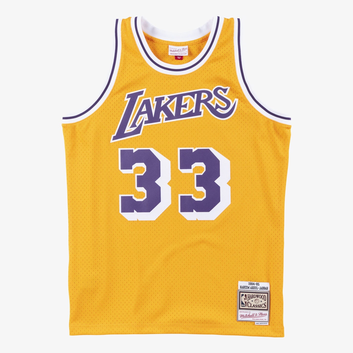 Los Angeles Lakers Mitchell & Ness Swingman Jersey Home Kareem Abdul-Jabbar 1984-85