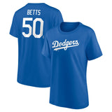 Los Angeles Dodgers Name & Number T-Shirt - Mookie Betts 50 - Womens