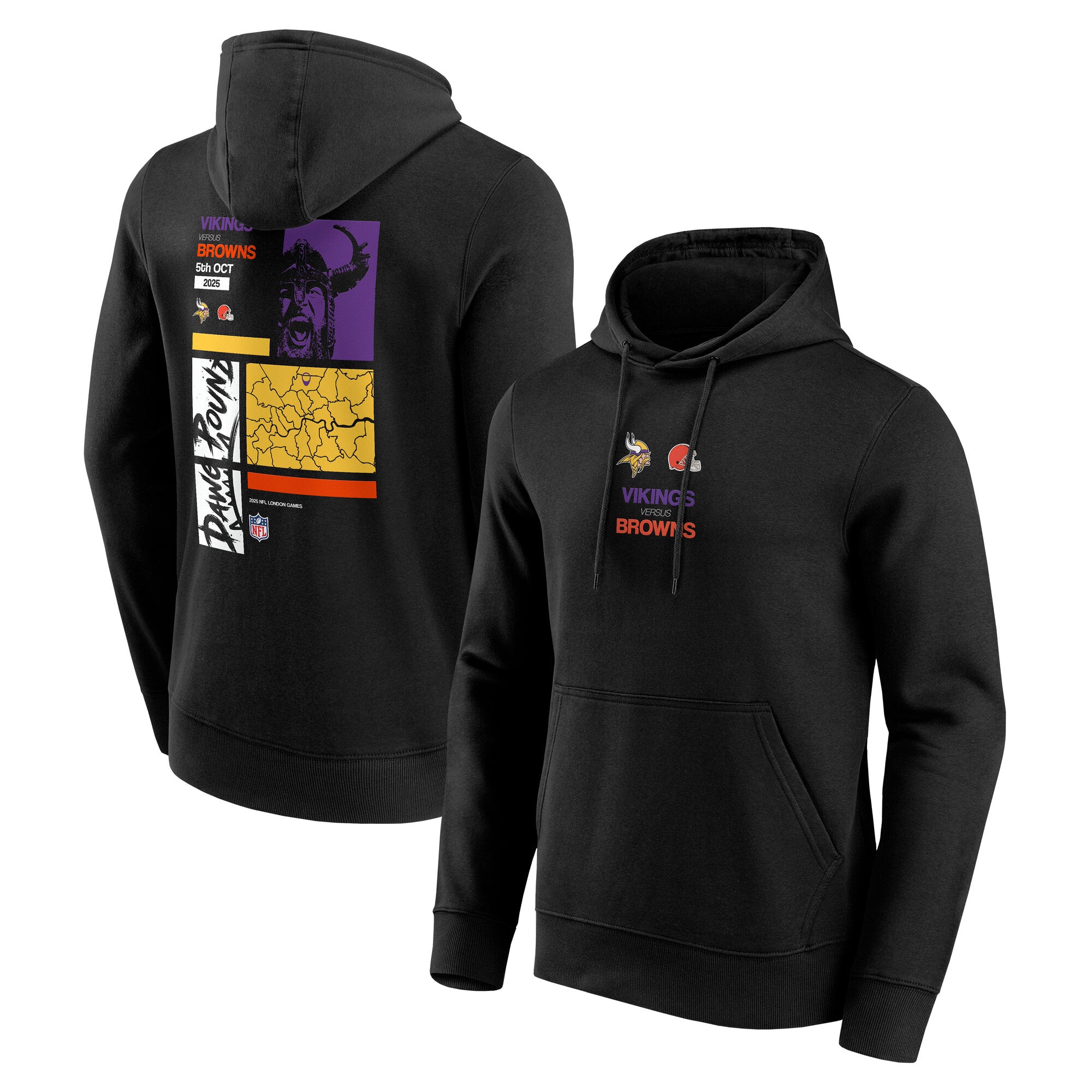 NFL LDN Tottenham Match Up Minnesota Vikings vs Browns Hoodie - Mens