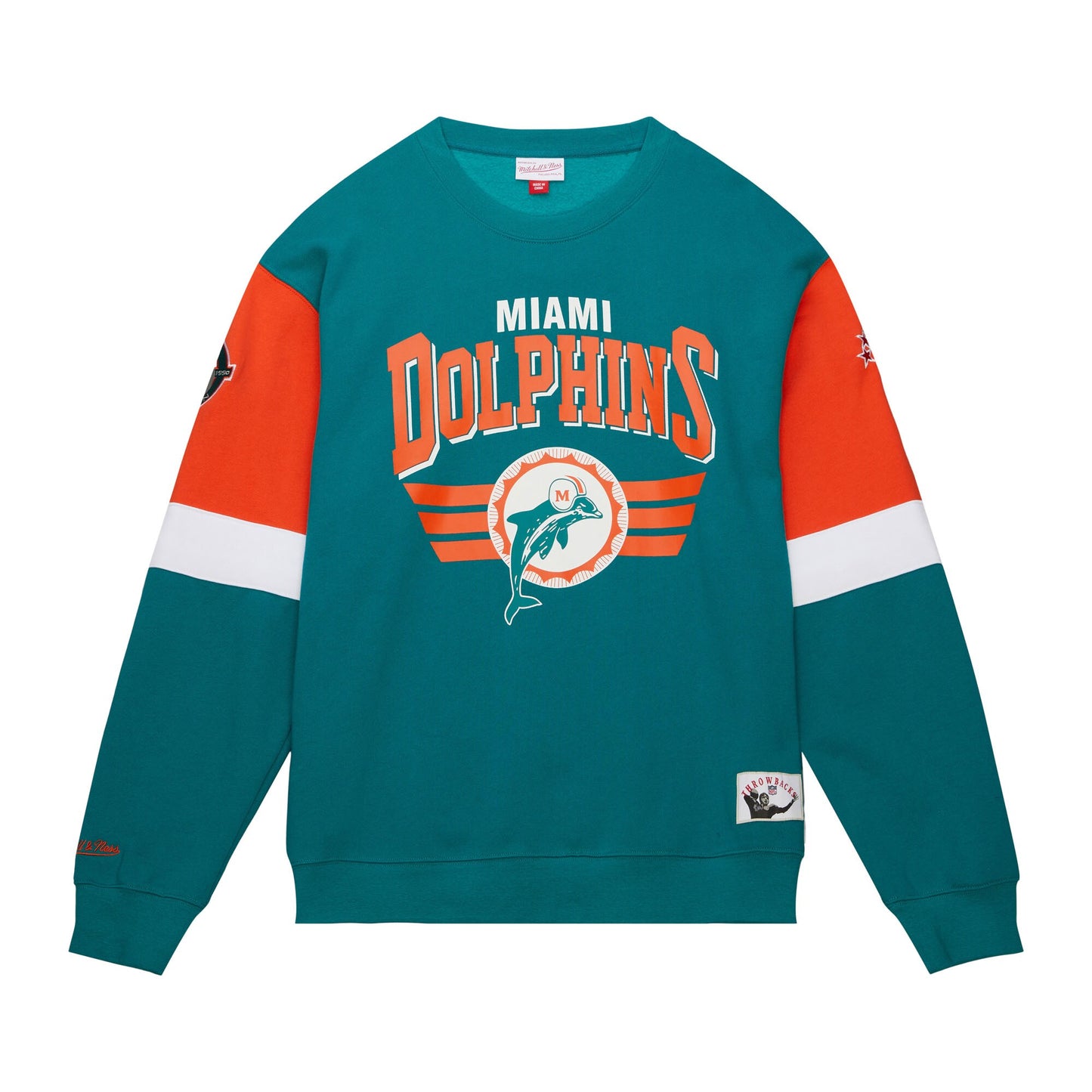 Miami Dolphins Mitchell & Ness All Over Crew 3.0