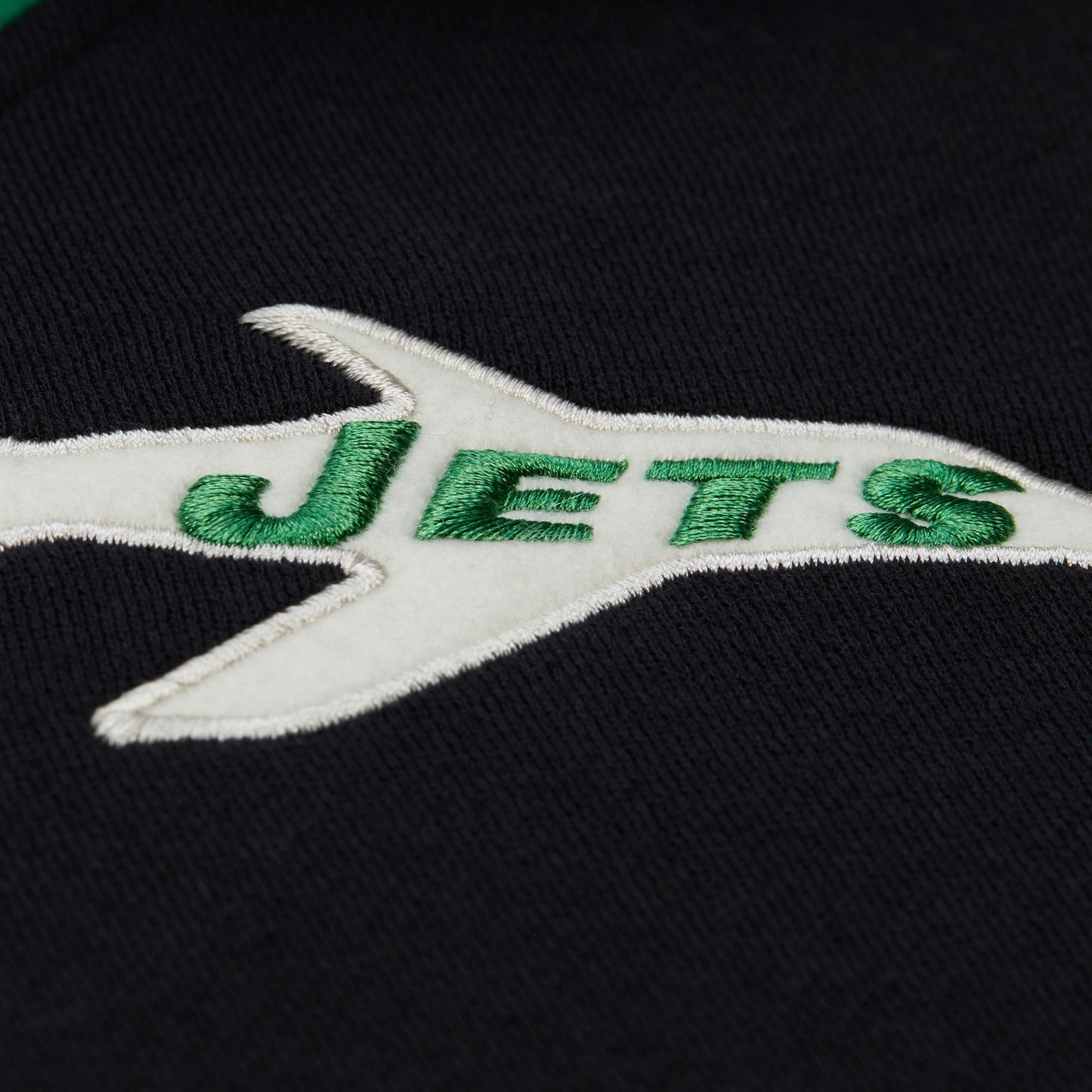 New York Jets Mitchell & Ness Vintage Logo Courtside Button Front Fleece - Mens