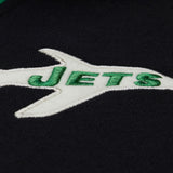 New York Jets Mitchell & Ness Vintage Logo Courtside Button Front Fleece - Mens