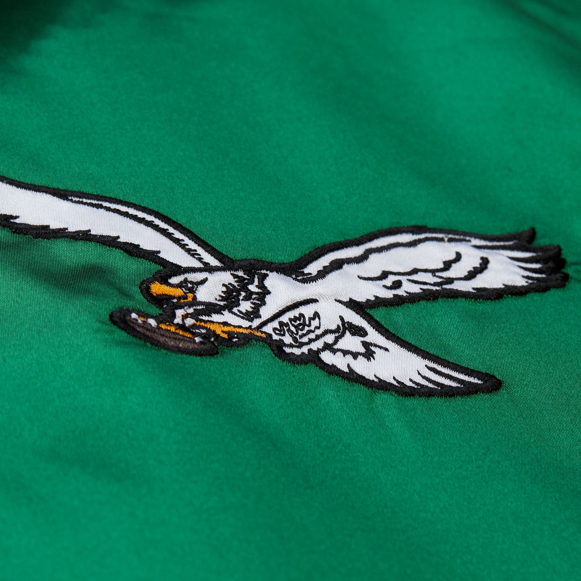 Philadelphia Eagles Mitchell & Ness Vintage Logo Downtown Collection Satin Coaches Jacket - Mens