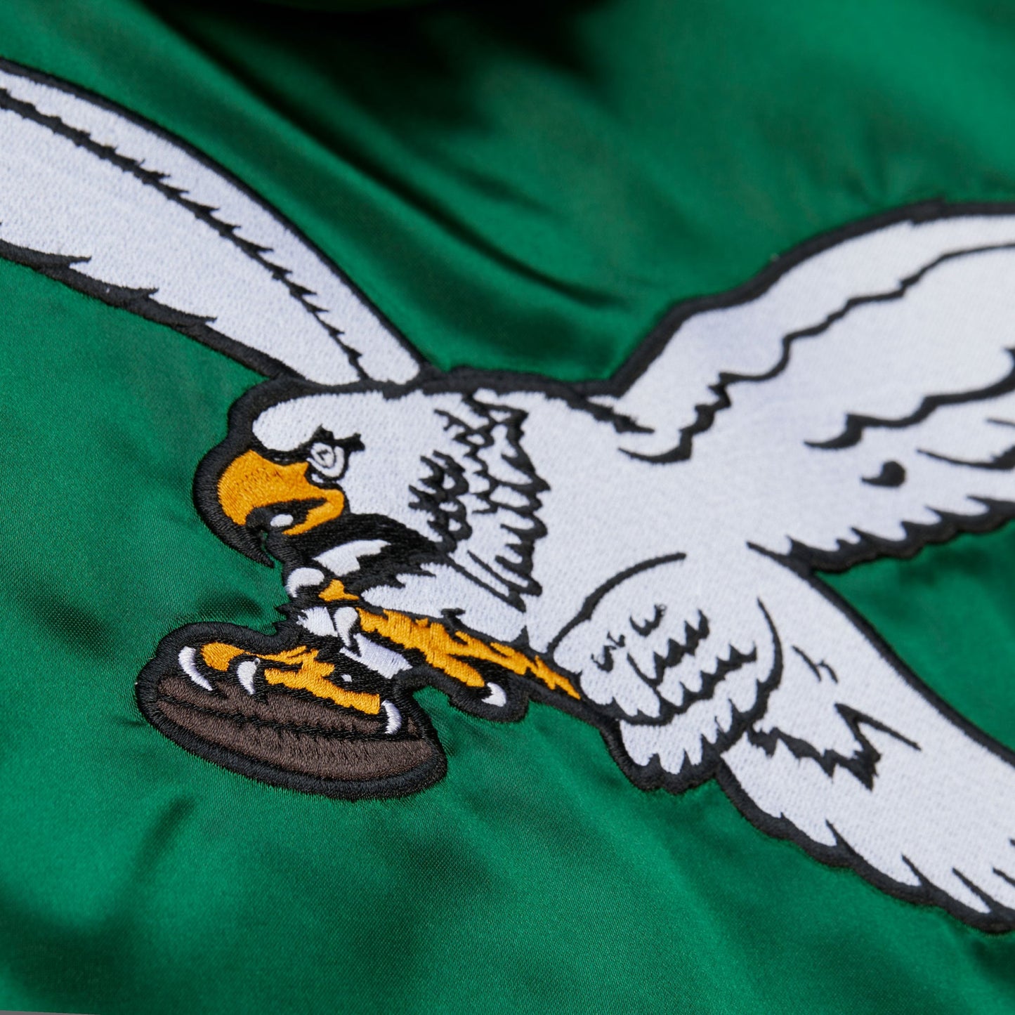 Philadelphia Eagles Mitchell & Ness Vintage Logo Downtown Collection Satin Coaches Jacket - Mens