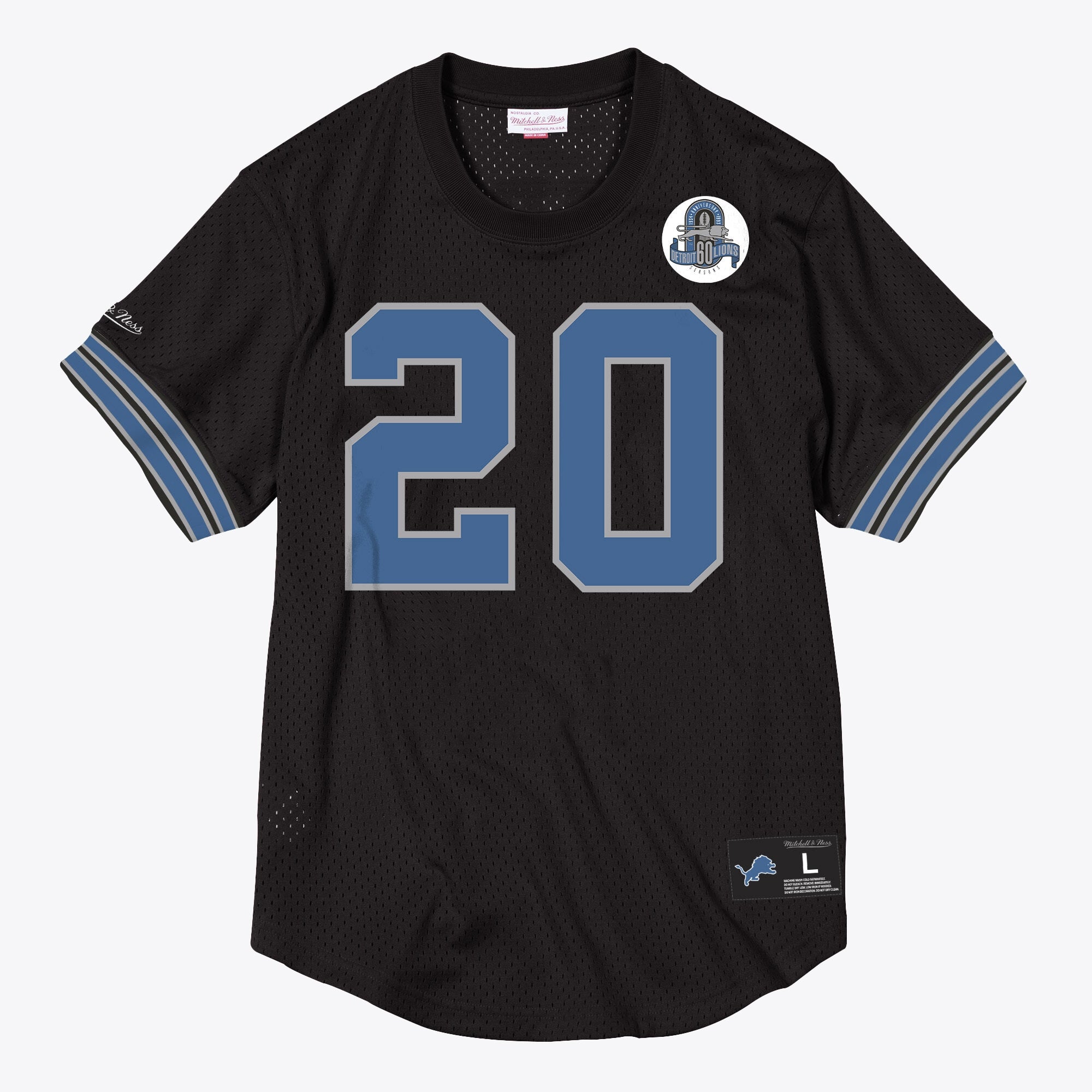 Detroit Lions Mitchell & Ness Name & Number Mesh Crew Neck Barry Sanders