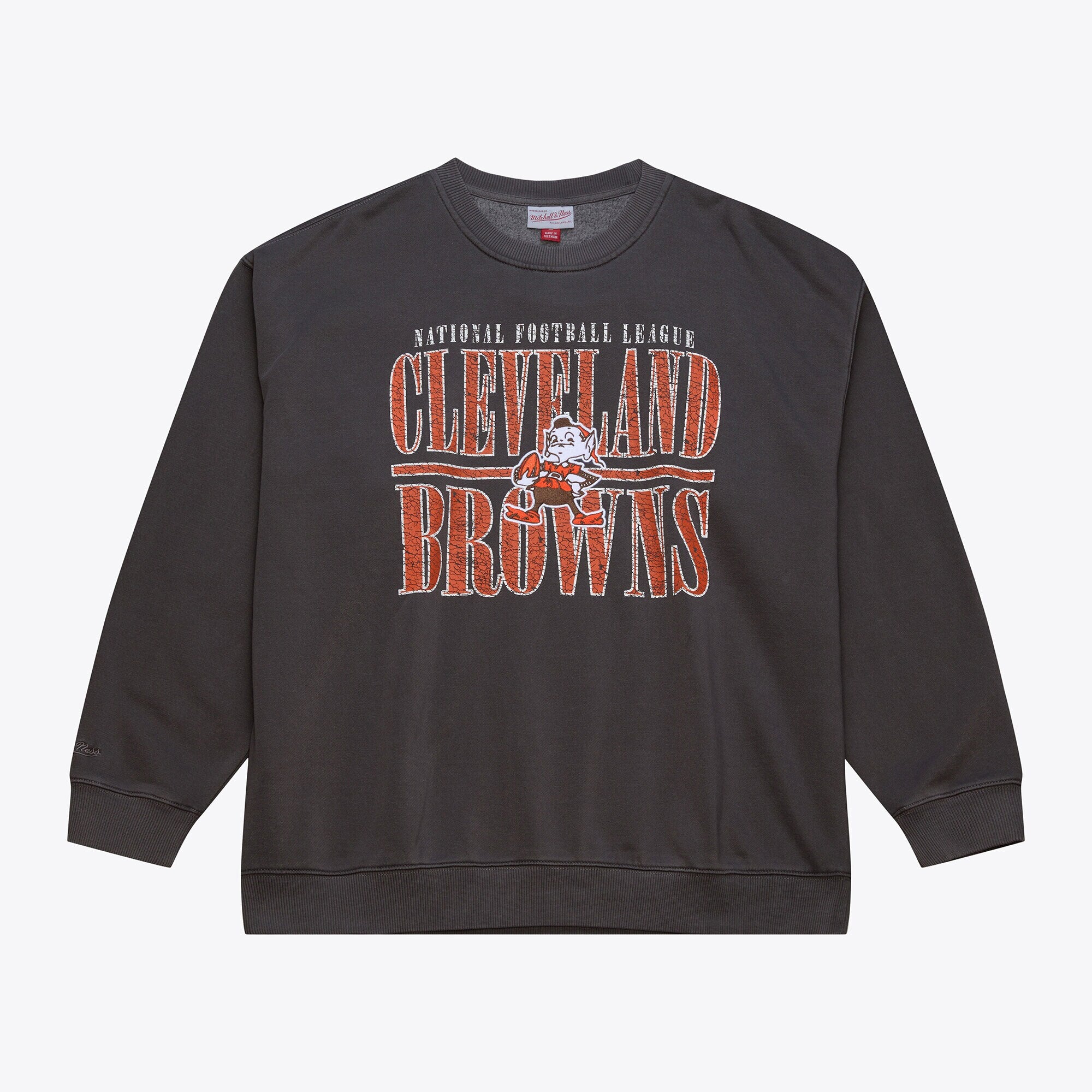 Cleveland Browns Mitchell & Ness Downtown Fleece Crew - Mens