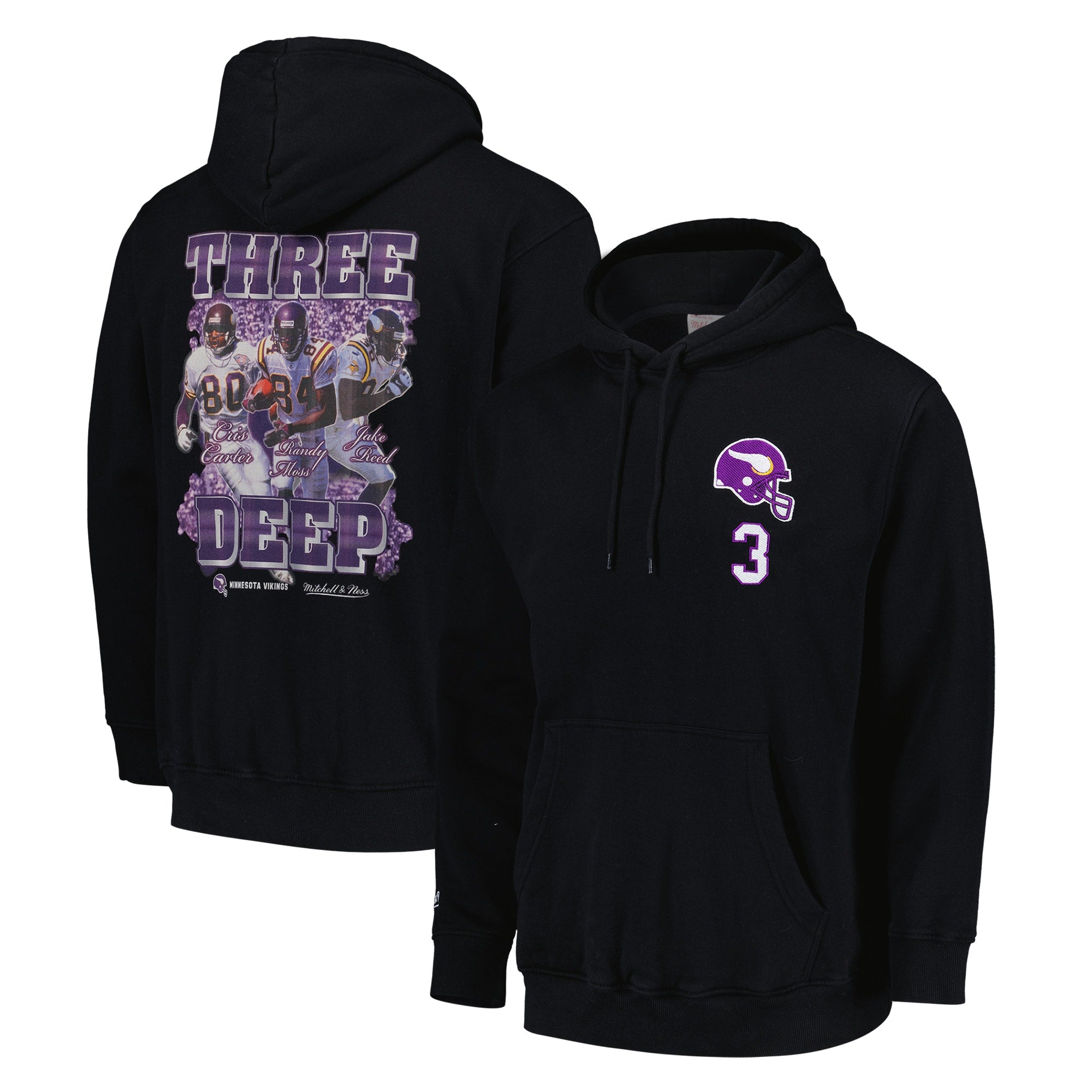 Minnesota Vikings Mitchell & Ness Three Deep Hoodie