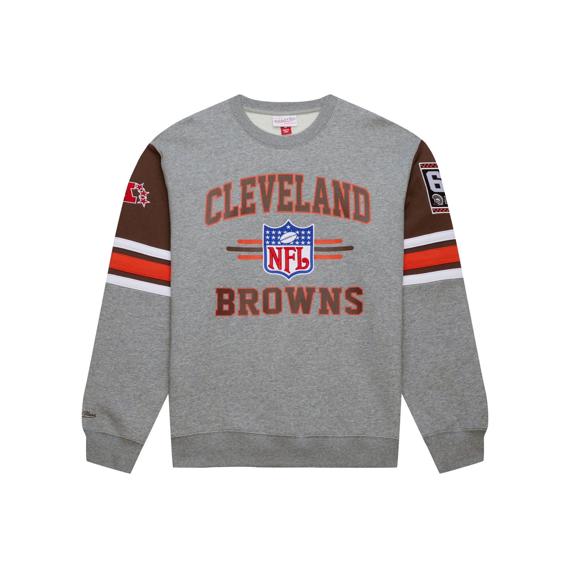 Cleveland Browns Mitchell & Ness All Over Crew 4.0 Vintage Logo