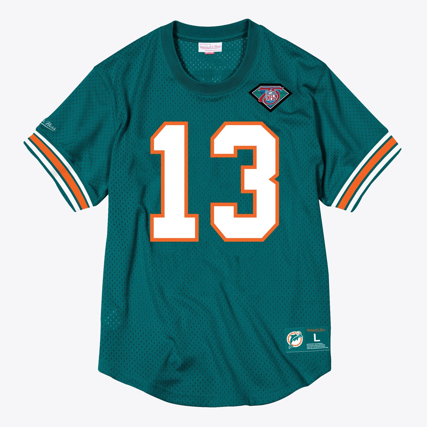 Miami Dolphins Mitchell & Ness Mesh Name & Number Crewneck Dan Marino