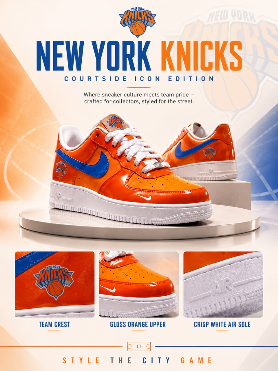New York Knicks  Custom Air-Style Sneakers