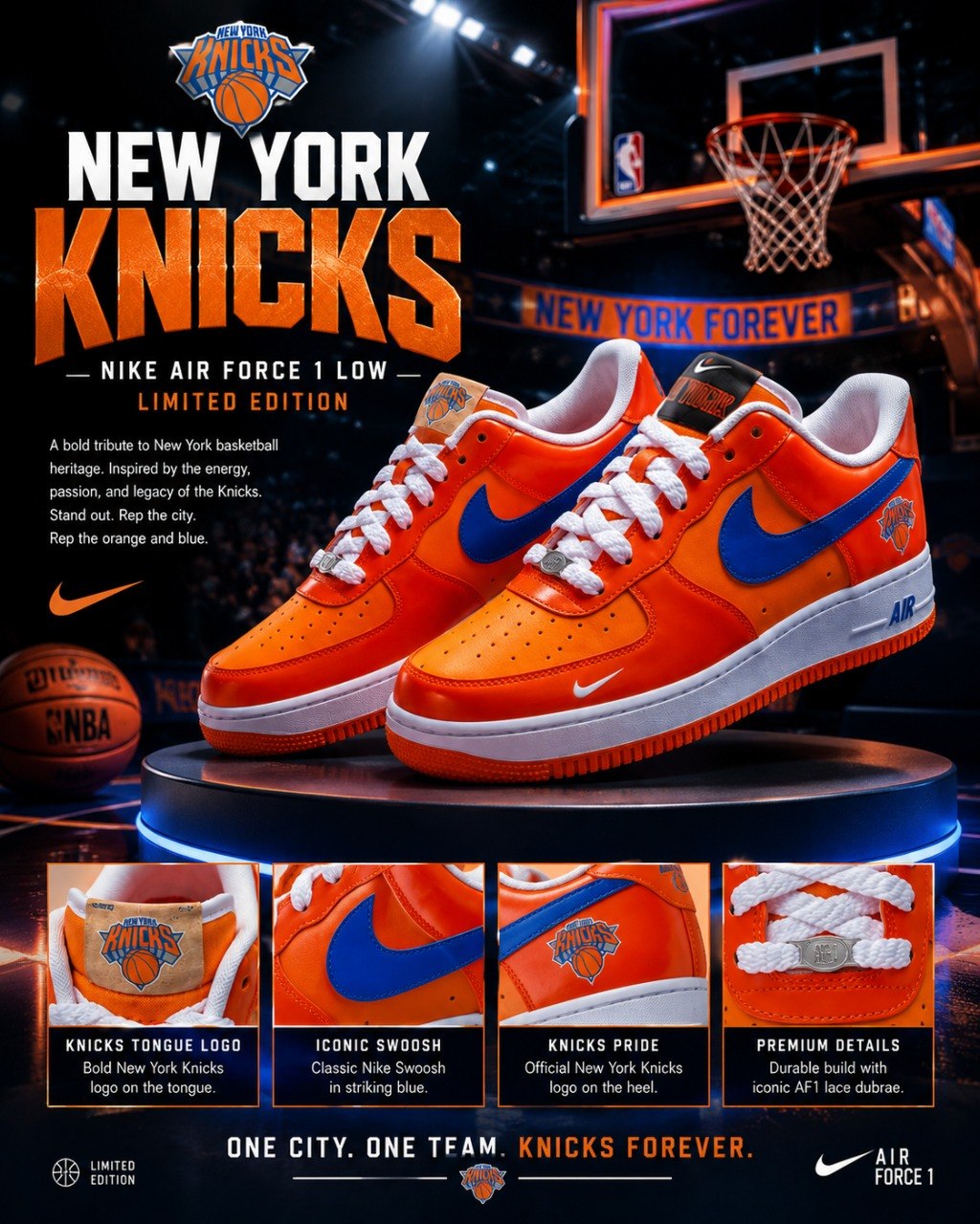 New York Knicks  Custom Air-Style Sneakers
